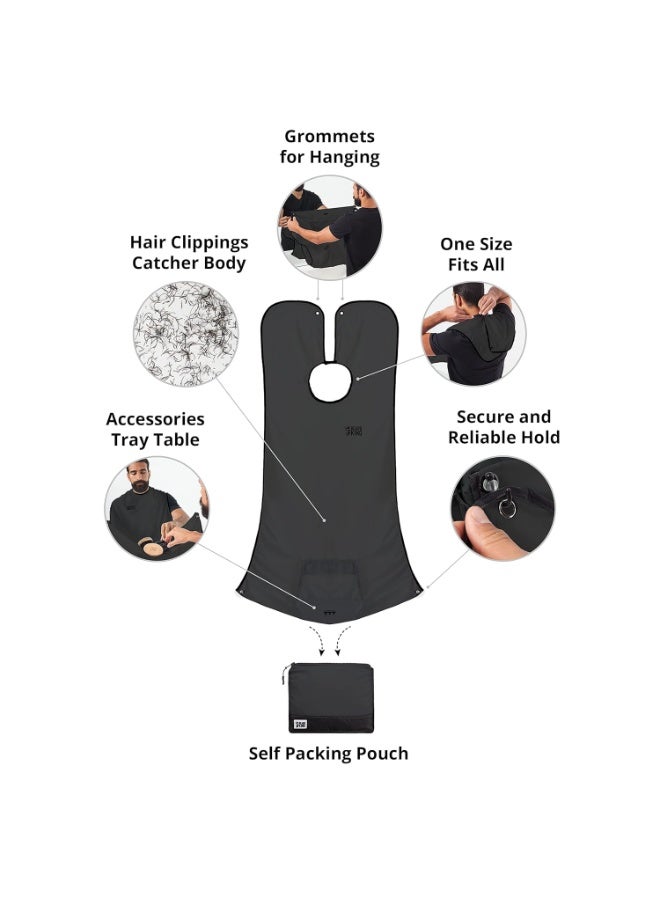 Beard King Beard Bib Apron - Gifts for Him, Stocking Stuffers for Men, Mens Gift, Black - Image 5