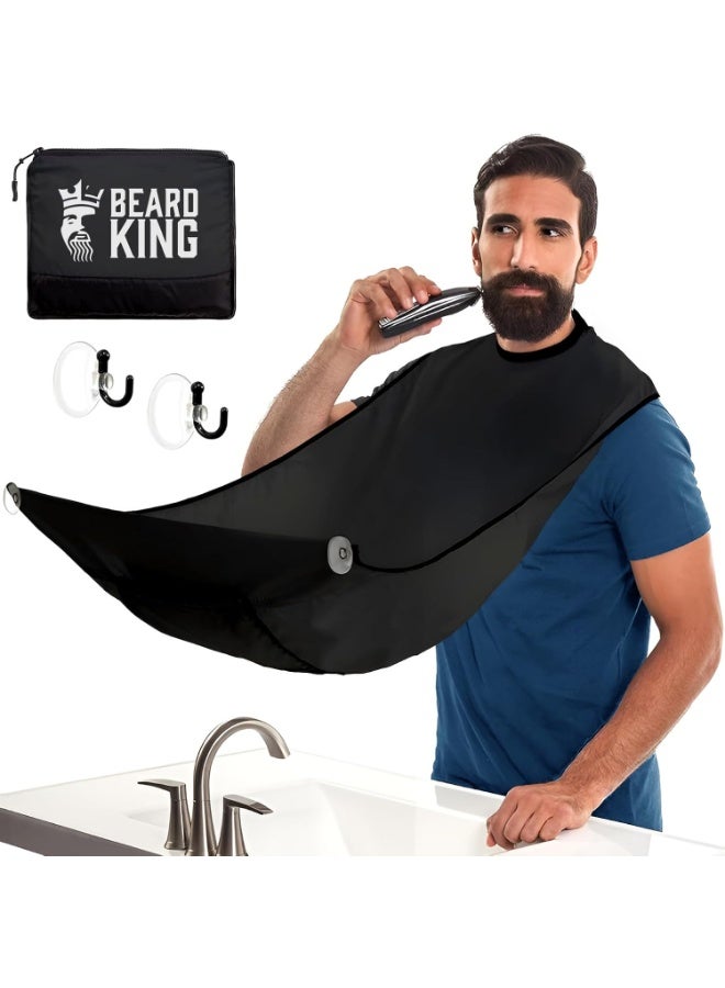 Beard King Beard Bib Apron - Gifts for Him, Stocking Stuffers for Men, Mens Gift, Black - Image 1