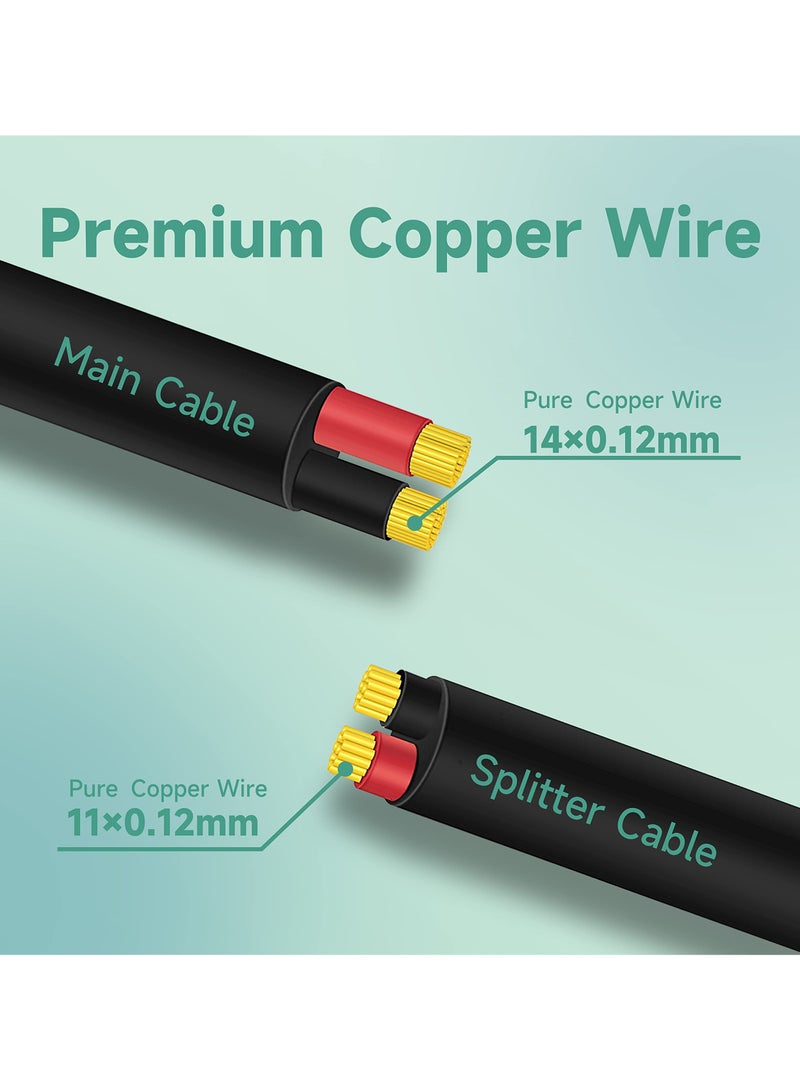 SANMUGEED 4 Pack Black 1 Female to 4 Male 5.5mm*2.1mm DC Power Splitter Cable, 1 to 4 Way DC Power Output Y Adapter Cable Cord for CCTV Cameras Router LED Light Strip and More - Image 4