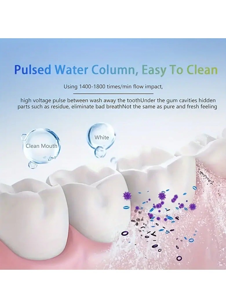 جلوسكي 1 قطعة من الخيط الماء المحمول مع 4 نصائح النفاثة ، USB سقي الأسنان قابل لإعادة الشحن ، بطارية ليثيوم 500 مللي أمبير ، تنظيف الأسنان العميقة ، مقبض مريح ، أوضاع متعددة ، مادة ABS للاستخدام المنزلي - Image 3