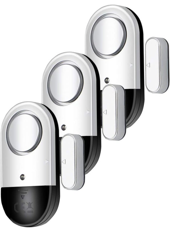 120 DB Loud Door and Window Open Alarm Sensor 3 Pack for Kids, Dementia Patients Safety, Burglar Anti-Theft Wireless Security Alarms Keep Your Home, Pool, Cabinet, Business Safe - Image 1