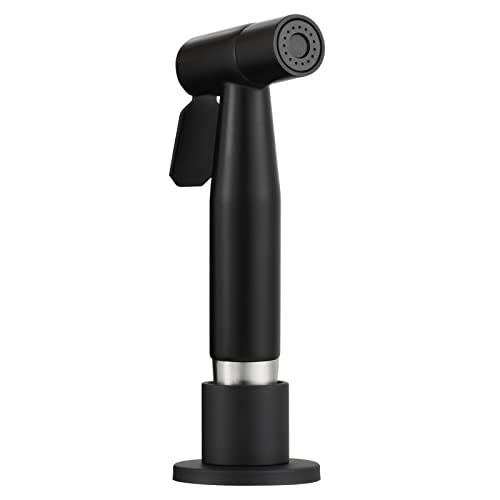 CIENCIA Kitchen Faucet Sprayer Stainless Steel Kitchen Sink Side Sprayer Set, Pull Out Spray Head with Side Sprayer Hose and Sprayer Holder, Black, WS030CF - Image 1