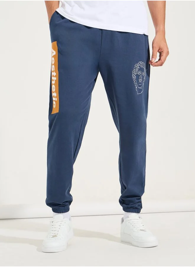 Styli Oversized Fit Varsity Print Joggers
