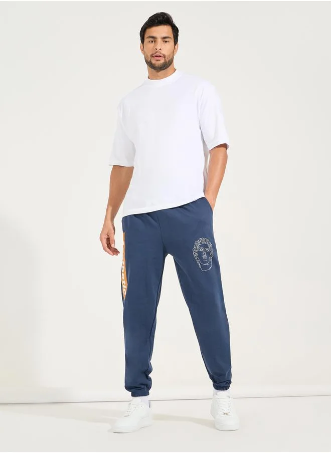 Styli Oversized Fit Varsity Print Joggers