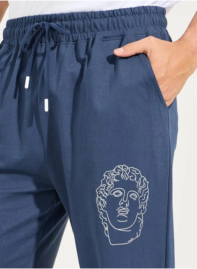 Styli Oversized Fit Varsity Print Joggers