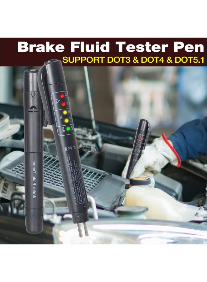 GNAFOTU Brake Fluid Tester with 5 LED Indicators,DOT 3 DOT 4 DOT 5.1 Brake Fluid Liquid Tester Pen for Check Engine Automotive Accessories,Auto Brake Diagnostic Testing Tool Oil Moisture Analyzer - Image 2