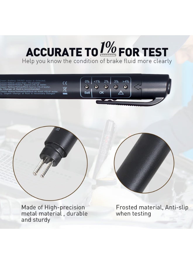 GNAFOTU Brake Fluid Tester with 5 LED Indicators,DOT 3 DOT 4 DOT 5.1 Brake Fluid Liquid Tester Pen for Check Engine Automotive Accessories,Auto Brake Diagnostic Testing Tool Oil Moisture Analyzer - Image 5