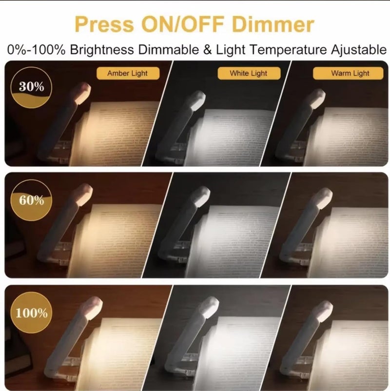 One94Store Book Lamp for Students USB Rechargeable LED Study Light 3 Light Modes ClipOn Portable EyeFriendly Black - Image 4