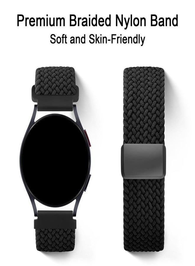 اي كي سوار AK مغناطيسي مضفر لساعات Amazfit Bip 6 / Bip 5 و Amazfit GTR 4، سوار معصم رياضي من النايلون الناعم مقاس 22 مم متوافق مع ساعات Amazfit Bip 6 / Bip 5 / GTR 4 للرجال والنساء (أسود) - Image 5