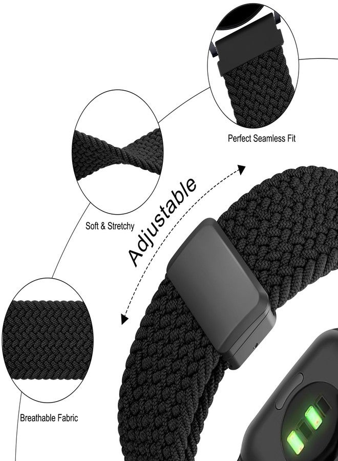 اي كي سوار AK مغناطيسي مضفر لساعات Amazfit Bip 6 / Bip 5 و Amazfit GTR 4، سوار معصم رياضي من النايلون الناعم مقاس 22 مم متوافق مع ساعات Amazfit Bip 6 / Bip 5 / GTR 4 للرجال والنساء (أسود) - Image 3