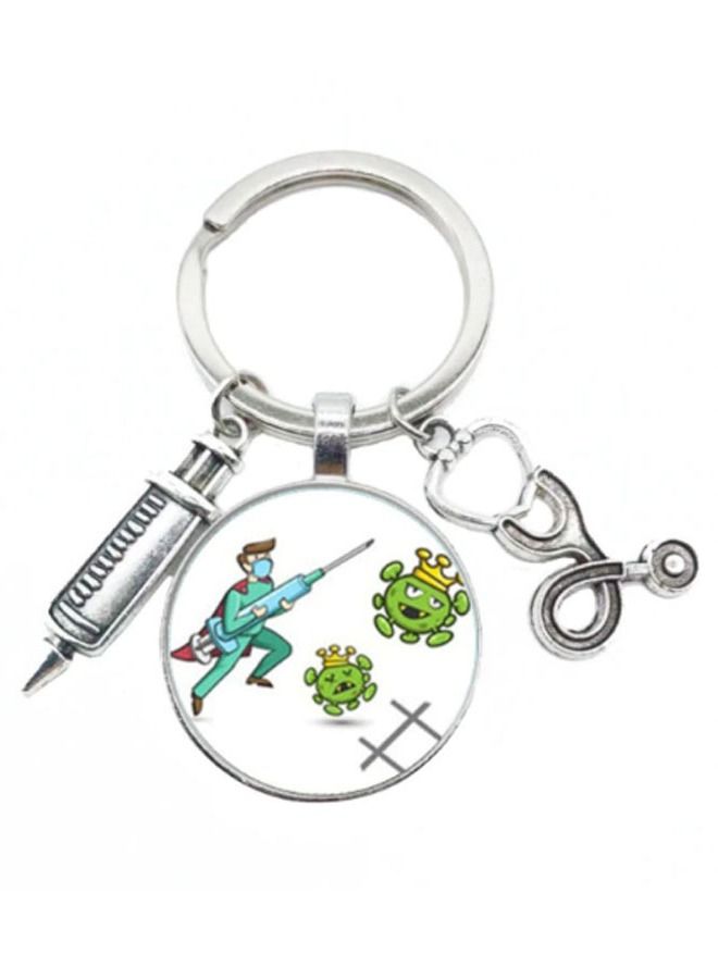 Medical Style Keychain Silver