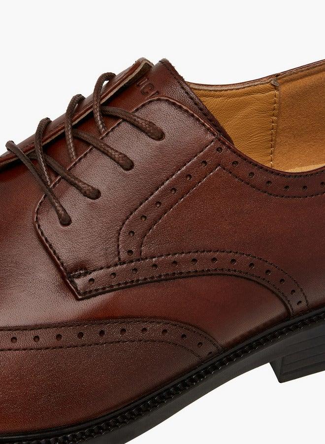 DUCHINI Men's Panelled Lace-Up Derby Shoes - Image 4