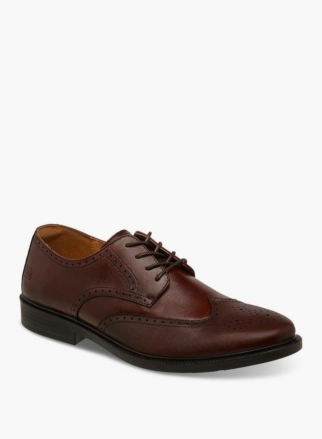 DUCHINI Men's Panelled Lace-Up Derby Shoes - Image 1