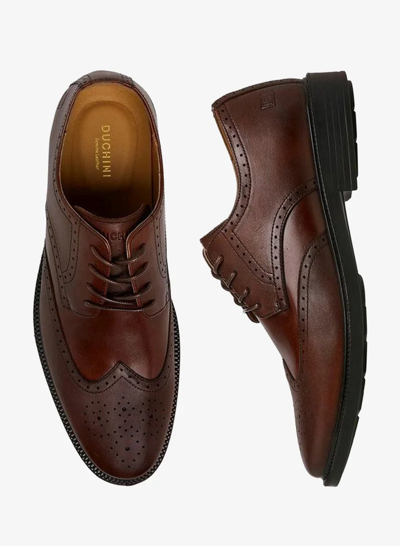 DUCHINI Men's Panelled Lace-Up Derby Shoes
