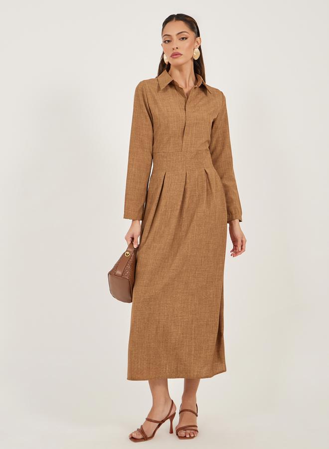 ستايلي فستان بياقة مطوي - Image 2