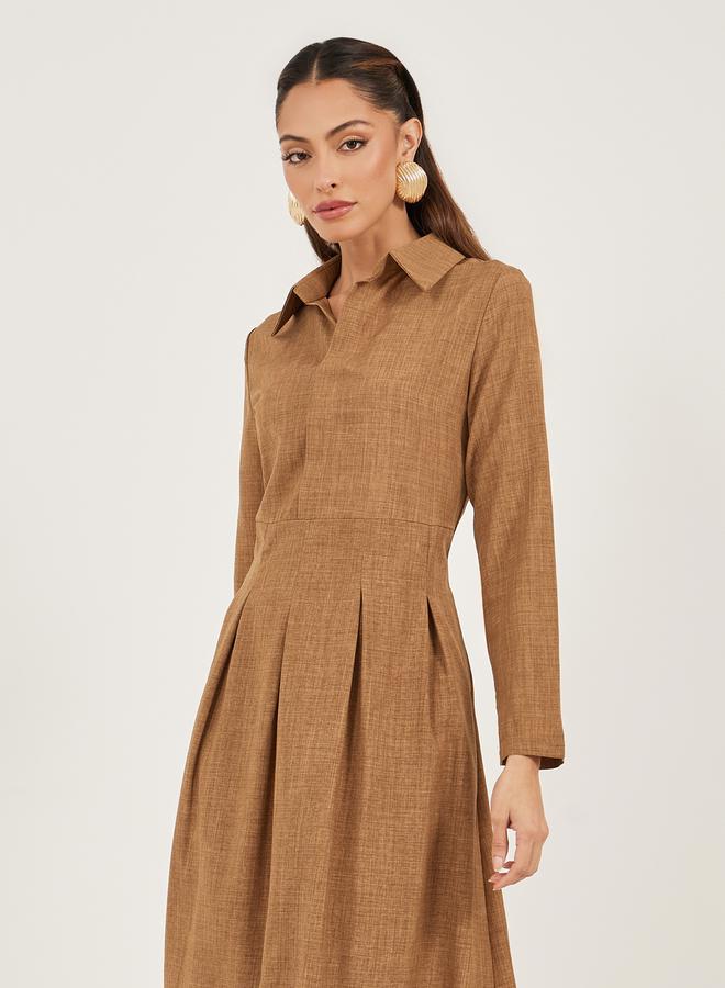 ستايلي فستان بياقة مطوي - Image 3