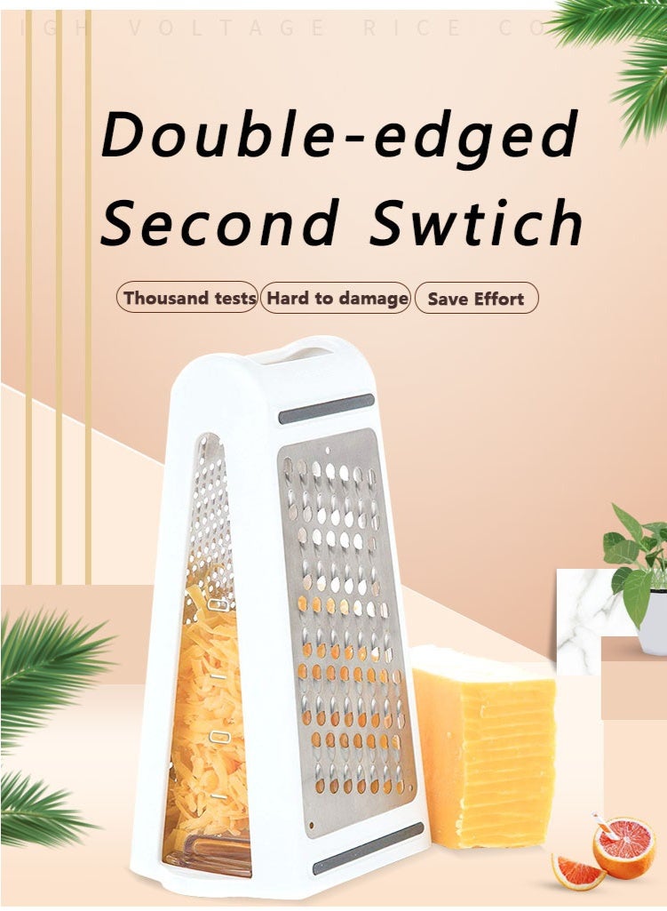 هومستر مقطعة البطاطس ثنائية الجانب -مزبدة الجبن المصنوعة من الفولاذ المقاوم للصدأ، أداة مطبخ متعددة الوظائف لتحضير الطعام بكفاءة، أسلوب القطع المتعدد للمواء المصنوعة من الفولاذ المقاوم للصدأ - Image 5