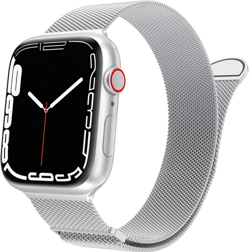 XST Compatible for Apple Watch Band 38mm 40mm 41mm 42mm 44mm 45mm 46mm 49mm Stainless Steel Mesh Loop Wristband Strap Compatible with iWatch Ultra Series 11/10/9/8/7/6/5/4/3/2/1/SE Multi Color - Image 1