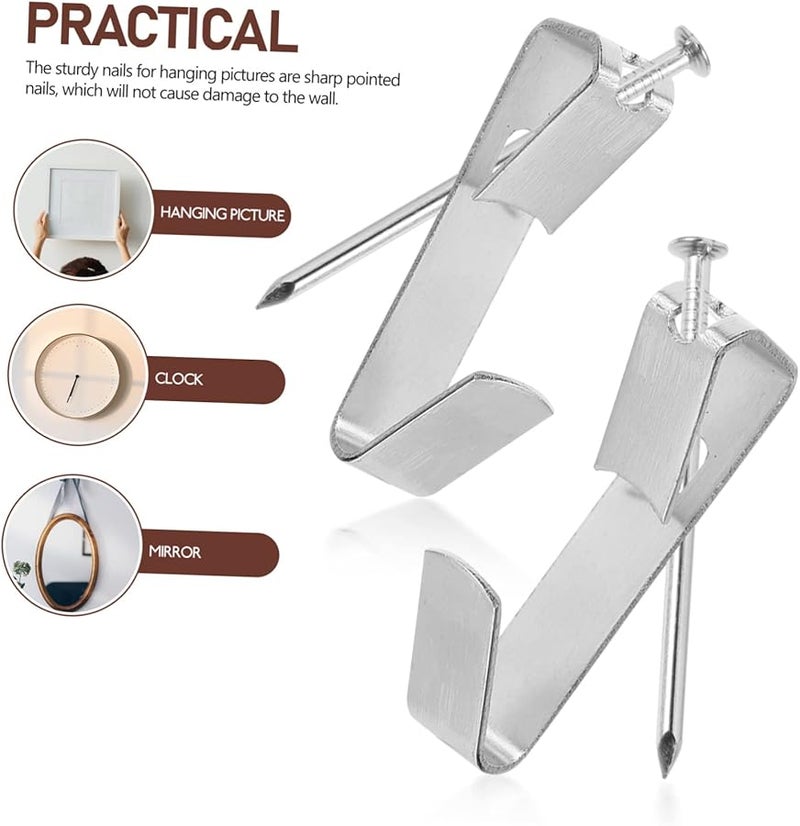 20 Sets Heavy Duty Picture Hooks Kit for Drywall Walls Photos Mirrors Canvas Decor - Image 4