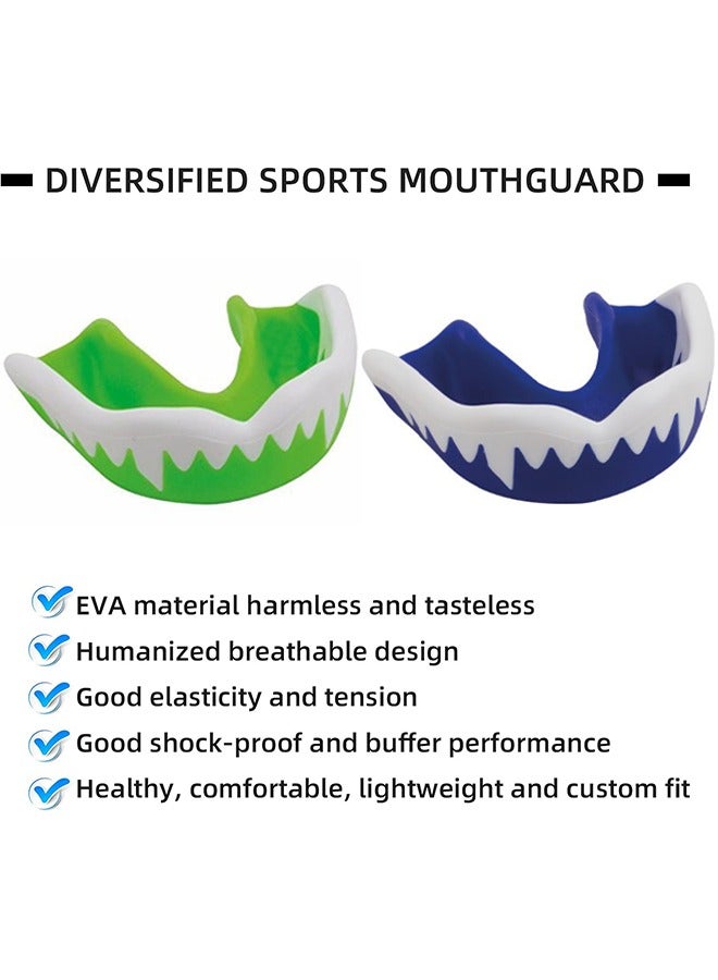 اتش اس واقي الفم ، 2 قطعة من واقيات الفم للبالغين والشباب واقي الفم الرياضي ، الأقواس المحترفة إيفا مزدوجة اللون للملاكمة MMA الرجبي كرة القدم كرة السلة الملاكمة الجودو الكاراتيه - Image 3
