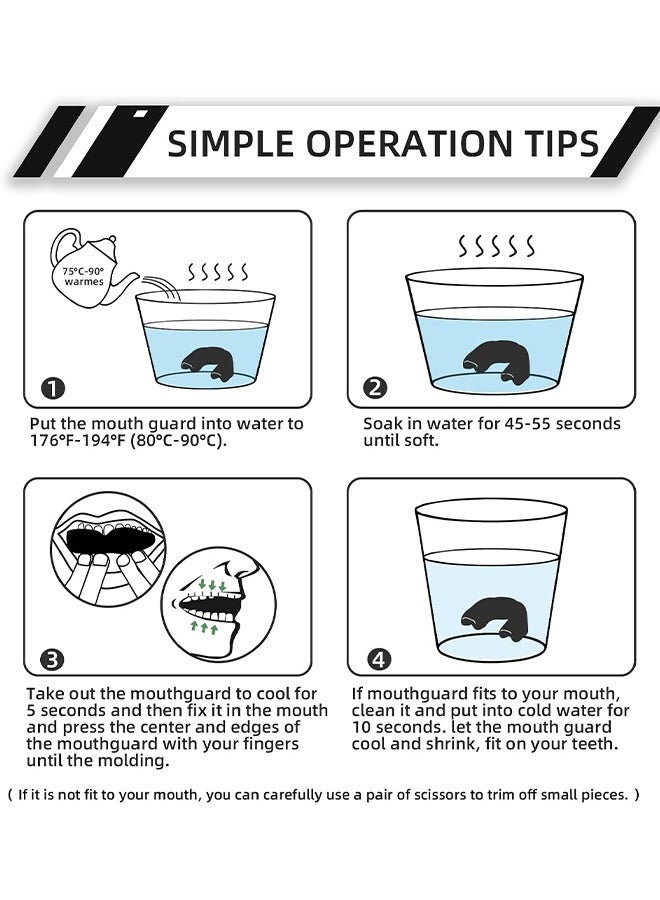 اتش اس واقي الفم ، 2 قطعة من واقيات الفم للبالغين والشباب واقي الفم الرياضي ، الأقواس المحترفة إيفا مزدوجة اللون للملاكمة MMA الرجبي كرة القدم كرة السلة الملاكمة الجودو الكاراتيه - Image 4