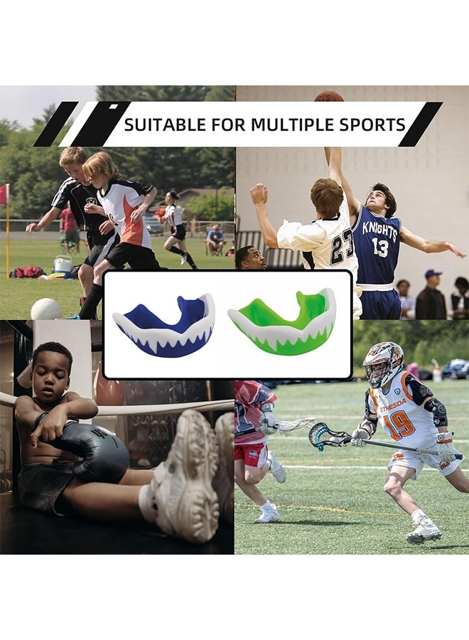 اتش اس واقي الفم ، 2 قطعة من واقيات الفم للبالغين والشباب واقي الفم الرياضي ، الأقواس المحترفة إيفا مزدوجة اللون للملاكمة MMA الرجبي كرة القدم كرة السلة الملاكمة الجودو الكاراتيه - Image 5