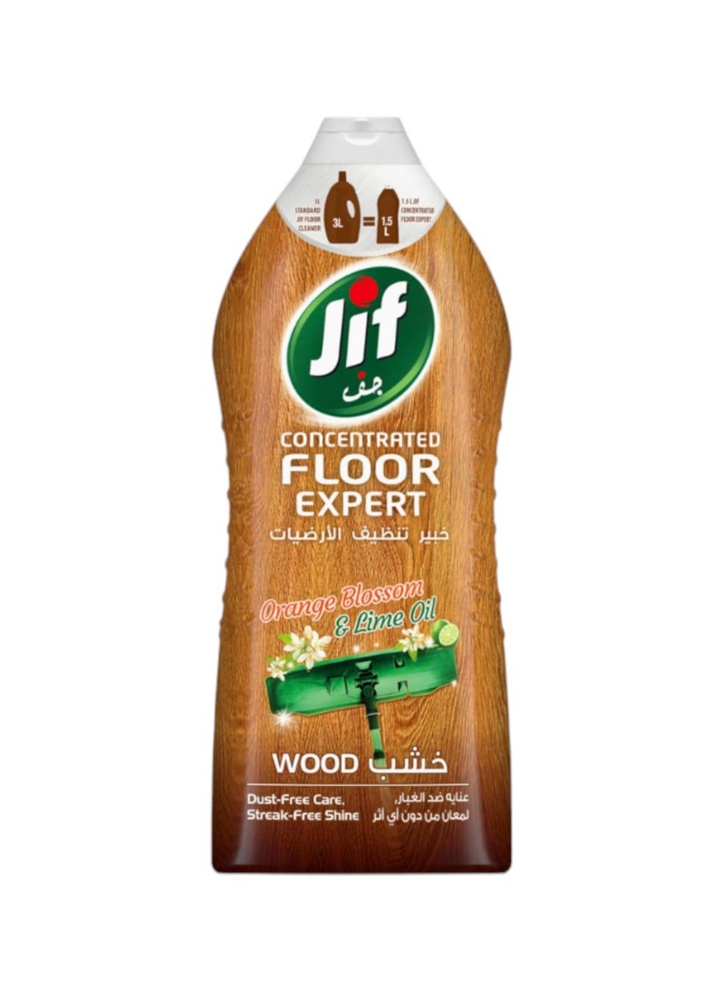 Jif Concentrated Floor Cleaning Expert For Wood with Orange Blossom & Lime Oil Scent 1500ml 