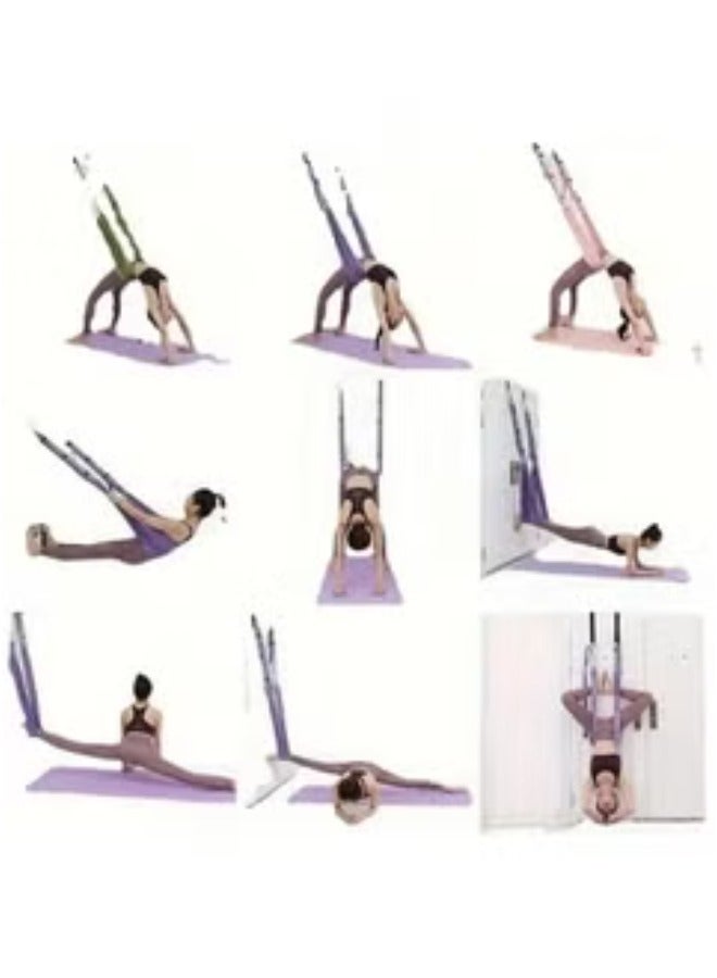 حبل مقاومة لليوغا، حزام مطاطي للخصر والظهر والساق، حزام يوجا للياقة البدنية، حزام تمدد لليوغا واللياقة البدنية، مدرب مساعدة لتمديد الساق، مدرب لليوغا، مدرب الخصر للياقة البدنية والرقص متعدد الألوان - Image 4