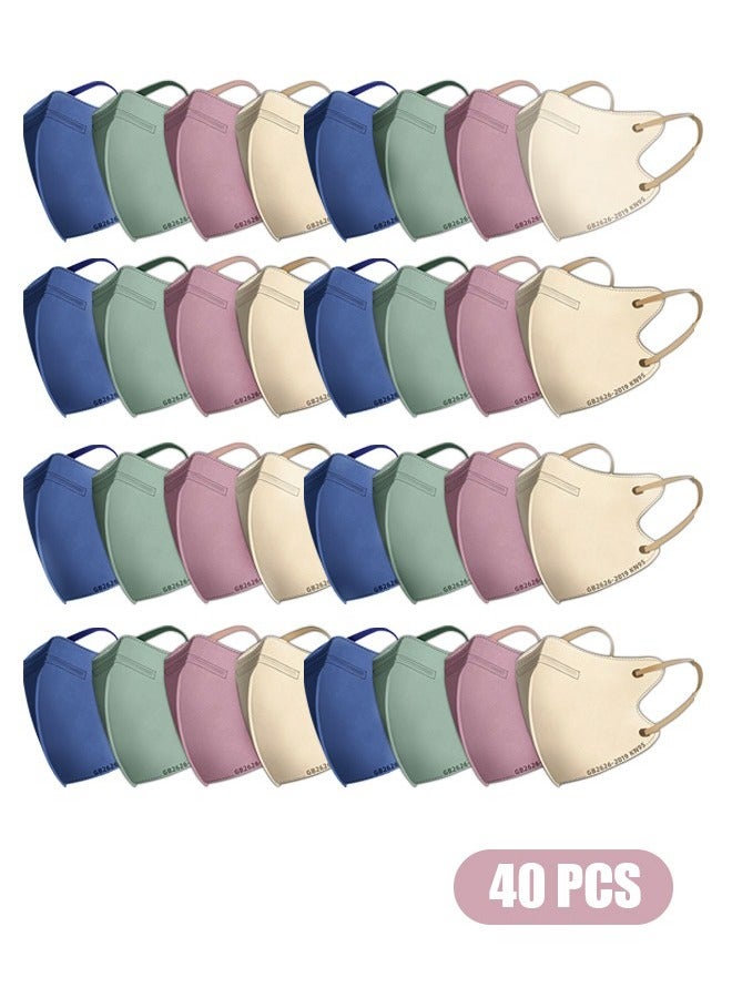 Beyond 40 Pcs 3D Masks Set, Dust Proof Sun Protection Fabric Face Covering (Colorful)  - Image 1