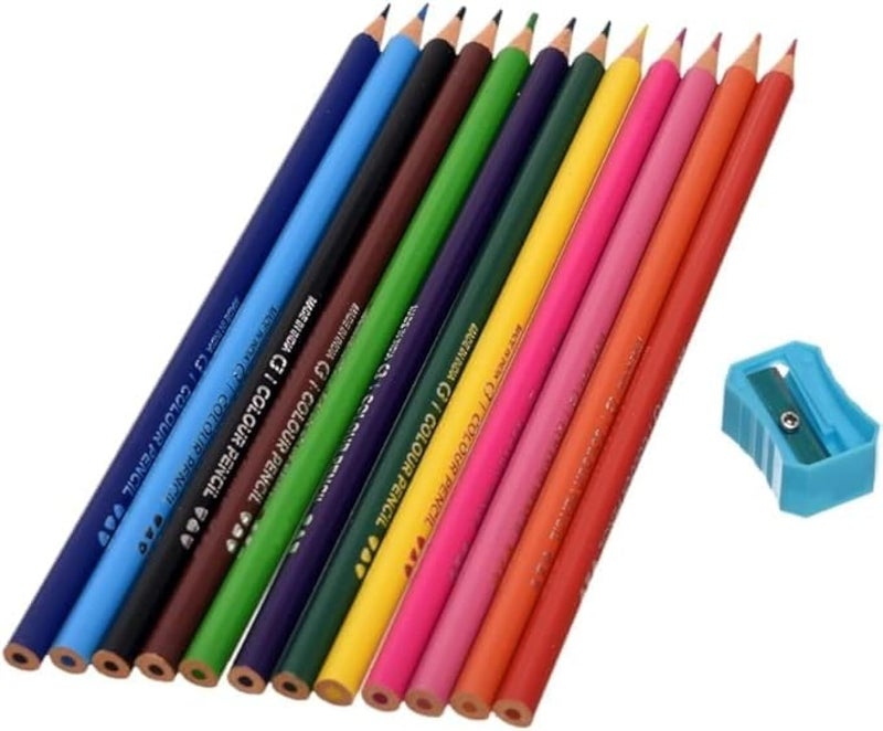 C3 8094 Joy Of Creation Color Pencil With Sharpener Pack Of 12 Pencils - Multi Color