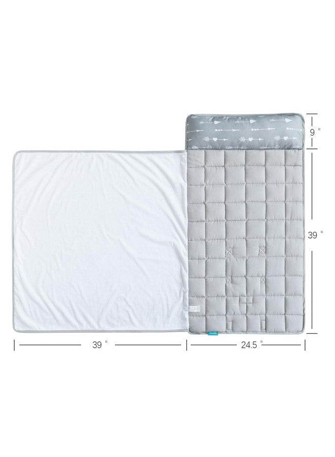 Biloban Nap Mat with Pillow and Fleece Blanket for Regalo My Cot/Joovy Travel Cot, Super Soft & Skin Friendly, Perfect Kids Sleeping Mats/Sleeping Bag for Preschool Daycare Boys and Girls, Grey - Image 5