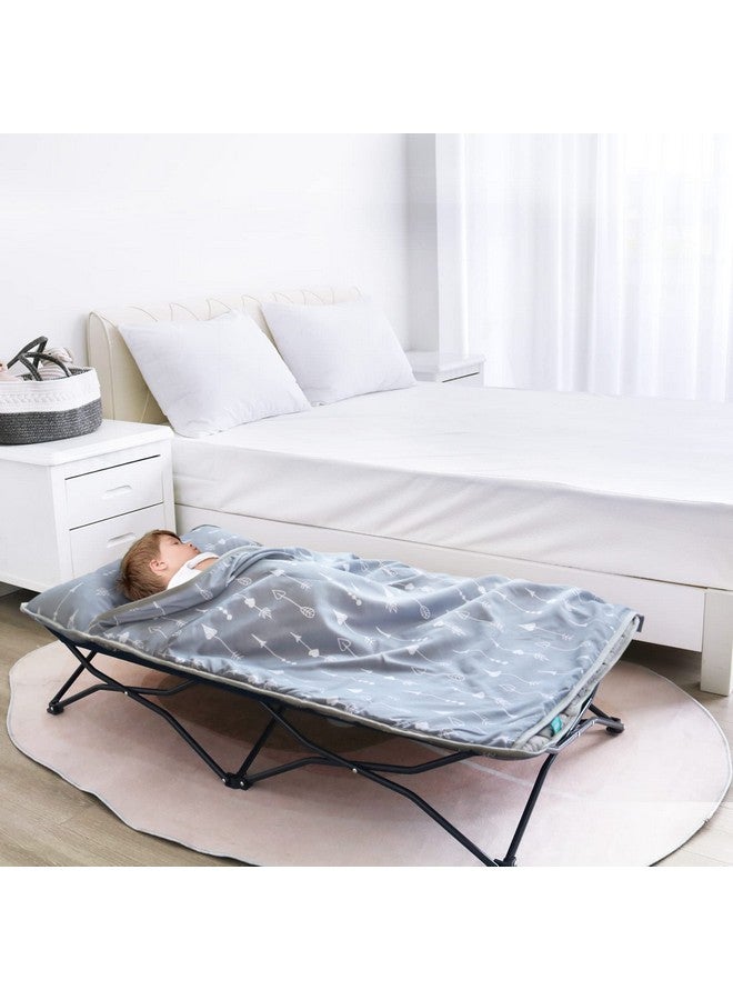 Biloban Nap Mat with Pillow and Fleece Blanket for Regalo My Cot/Joovy Travel Cot, Super Soft & Skin Friendly, Perfect Kids Sleeping Mats/Sleeping Bag for Preschool Daycare Boys and Girls, Grey - Image 3