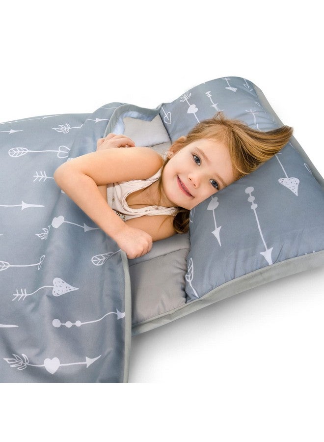 Biloban Nap Mat with Pillow and Fleece Blanket for Regalo My Cot/Joovy Travel Cot, Super Soft & Skin Friendly, Perfect Kids Sleeping Mats/Sleeping Bag for Preschool Daycare Boys and Girls, Grey - Image 2