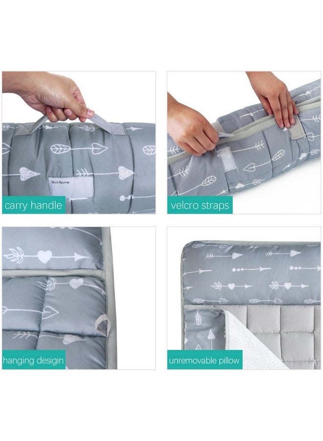 Biloban Nap Mat with Pillow and Fleece Blanket for Regalo My Cot/Joovy Travel Cot, Super Soft & Skin Friendly, Perfect Kids Sleeping Mats/Sleeping Bag for Preschool Daycare Boys and Girls, Grey - Image 4