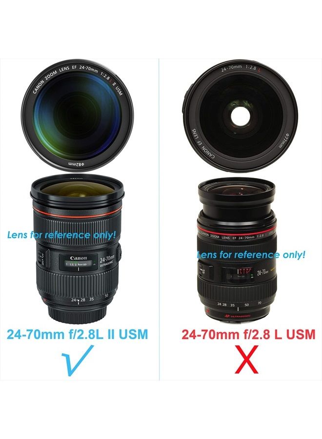 Fotasy غطاء عدسة توليب مخصص لعدسة كانون EF 24-70mm f/2.8L II USM، غطاء عدسة كانون 24 70mm 2.8 L II، بديل لغطاء كانون EW-88C - Image 2