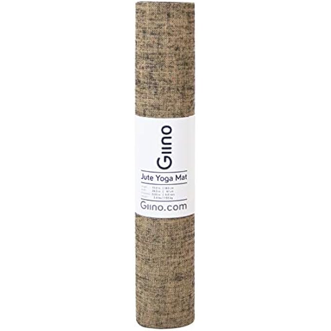 Giino Natural Jute Yoga Mat -Thick Yoga Mat - Organic Jute Exercise Mat - Large Non Slip - For All Yoga Pilates Floor Exercise - Image 1