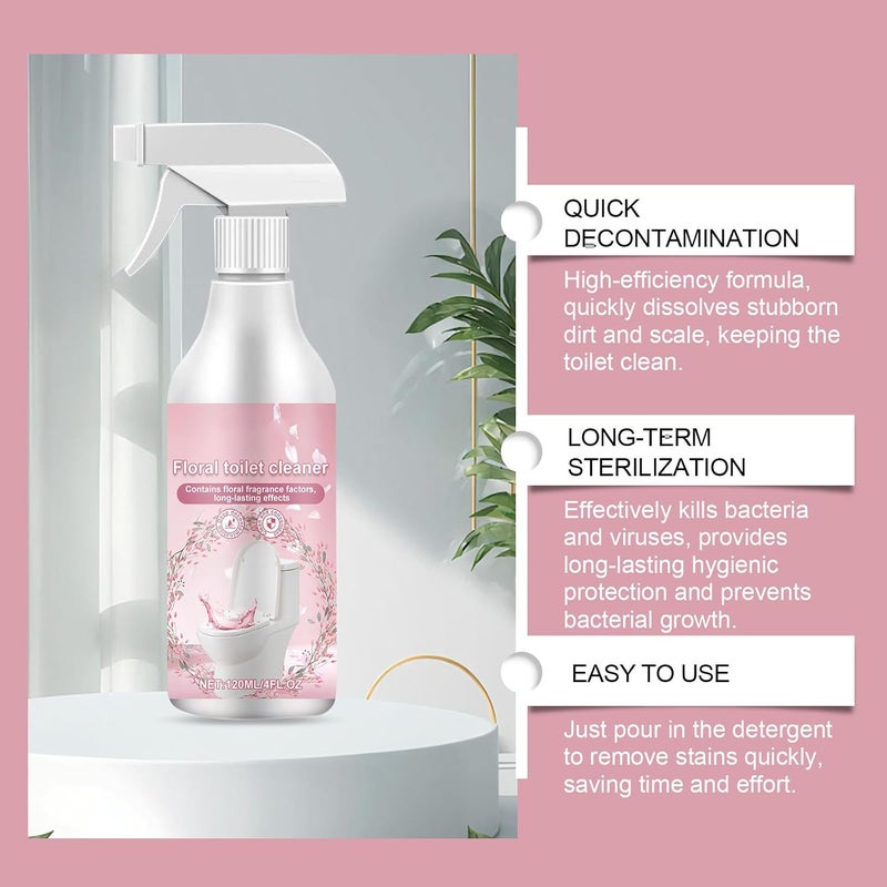 Toilet Cleaner Spray and Bathroom Descaler Foam for Heavy Limescale and Stain Removal, Multi-Surface Deep Cleaning for Tiles, Sinks, and Faucets with Long-Lasting Floral Fragrance - Image 2