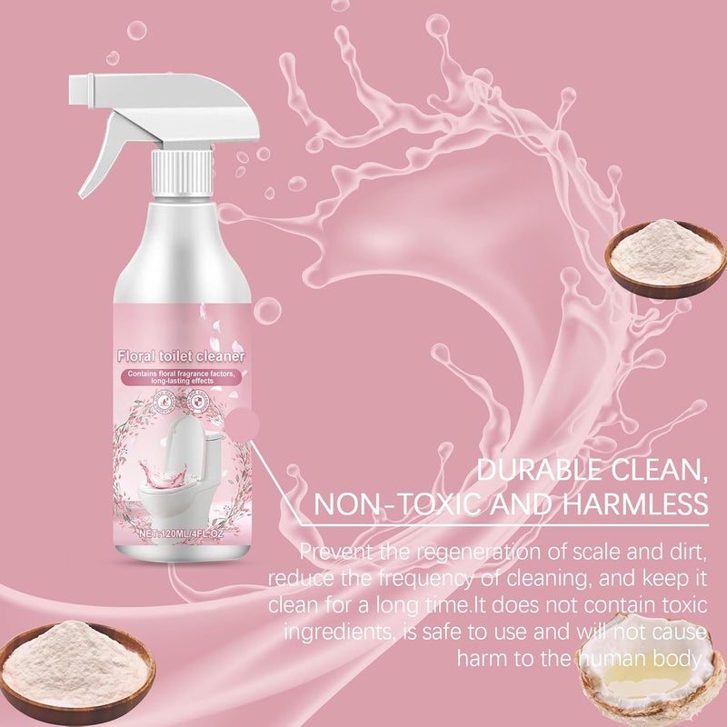 Toilet Cleaner Spray and Bathroom Descaler Foam for Heavy Limescale and Stain Removal, Multi-Surface Deep Cleaning for Tiles, Sinks, and Faucets with Long-Lasting Floral Fragrance - Image 4