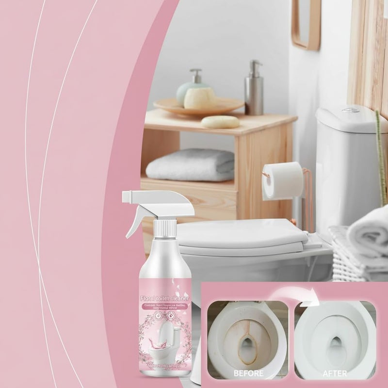 Toilet Cleaner Spray and Bathroom Descaler Foam for Heavy Limescale and Stain Removal, Multi-Surface Deep Cleaning for Tiles, Sinks, and Faucets with Long-Lasting Floral Fragrance - Image 1