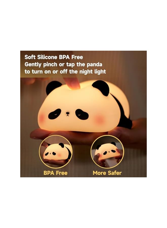 The Bros Panda Night Lamp - Children's Night Light,Nursing Light,3 Light Modes,Dimmable with Timer, Touch Control, Silicone Night Light, Baby, USB Rechargeable Panda Lamp - Image 4