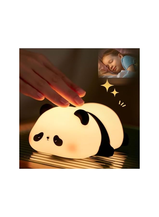 The Bros Panda Night Lamp - Children's Night Light,Nursing Light,3 Light Modes,Dimmable with Timer, Touch Control, Silicone Night Light, Baby, USB Rechargeable Panda Lamp - Image 2
