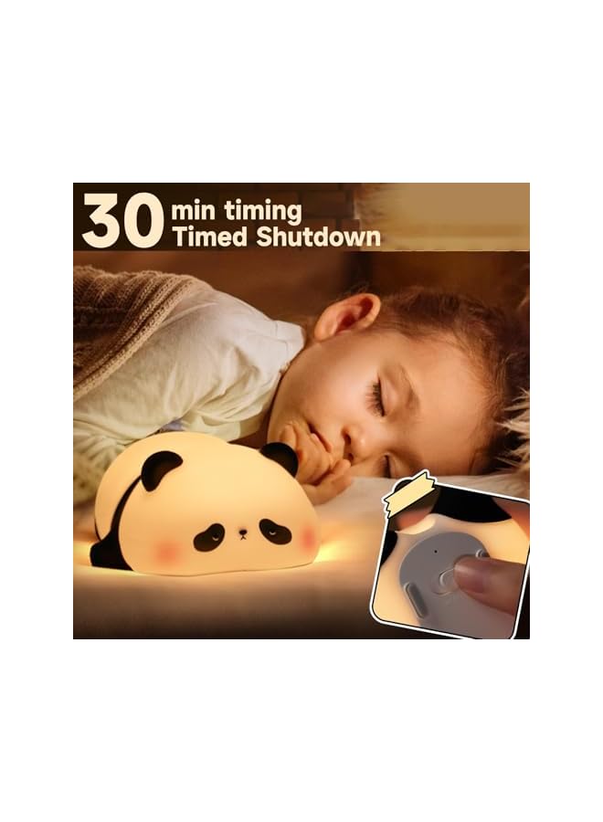 The Bros Panda Night Lamp - Children's Night Light,Nursing Light,3 Light Modes,Dimmable with Timer, Touch Control, Silicone Night Light, Baby, USB Rechargeable Panda Lamp - Image 3