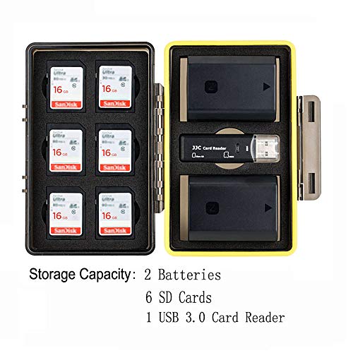 JJC Camera Battery Case Organizer Holder Fits for Canon LPE6 LPE8 LPE12 LPE17 NB13L Nikon ENEL15 ENEL14 Fujifilm NPW126 NPW126S NP95 Sony NPFZ100 NPFW50 NPBX1 Olympus BLS5 BLN1 - Image 3