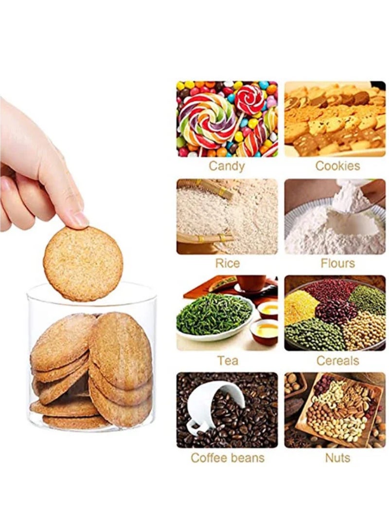 Glass Jar Canister with Airtight Bamboo Lid Kitchen Food Container for Flour Sugar Coffee Cookie Jar Candy Snack and More Set Of 4 Pcs Yk4101 450ml - Image 4