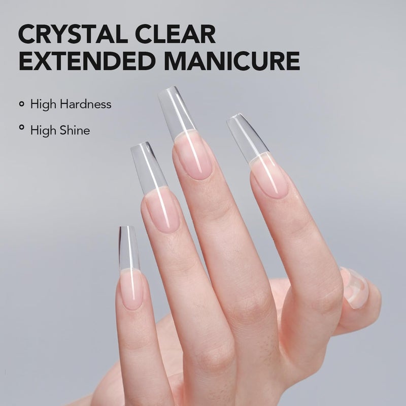 GAOY 60g Nail Extension Hard Gel, Clear Builder Gel, Long Lasting UV Nail Strengthener with Forms, Base Coat Top Coat Needed - Image 5