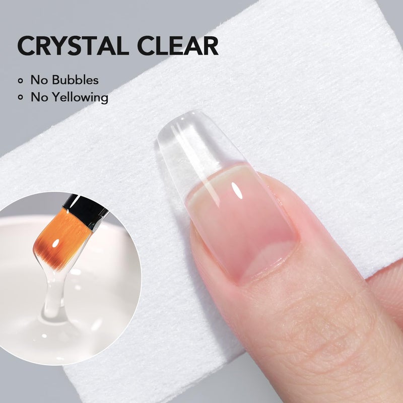 GAOY 60g Nail Extension Hard Gel, Clear Builder Gel, Long Lasting UV Nail Strengthener with Forms, Base Coat Top Coat Needed - Image 3