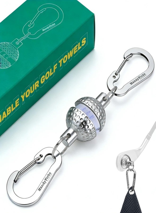 Handy Picks Magnetic Golf Towel Clip – Patented Mini Golf Ball Design – Convert Any Golf Towel with Eyelet into Magnetic Towel – Strong Magnet Holder for Cart, Bag & Clubs - Image 1