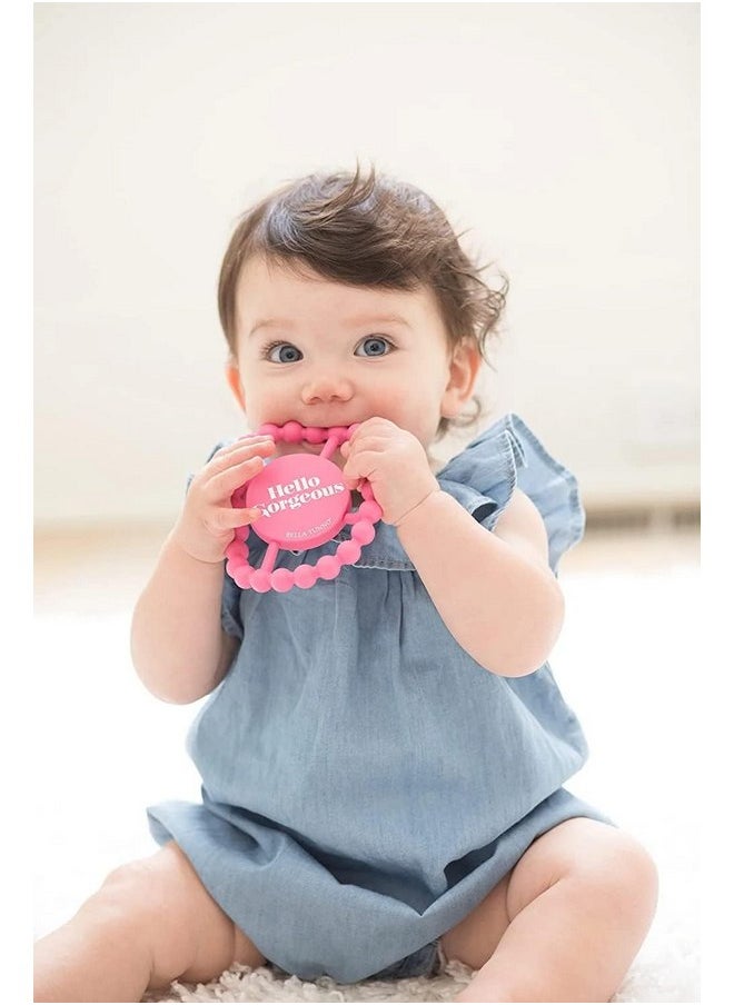 بيلا تونو مجموعة من قطعتين من Bella Tunno Happy Teether - لعبة عضاضة ناعمة وسهلة الإمساك للأطفال، حلقة عضاضة من السيليكون للمساعدة في تهدئة اللثة، غير سامة وخالية من مادة BPA، رائعة/رائعة  - Image 4