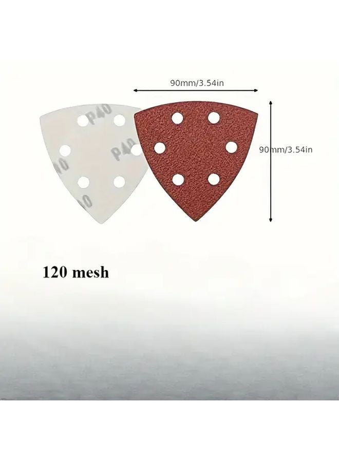 20 قطعة من مجموعة وسادات الصنفرة المثلثة ذات شبكة 120 مع ساندر الفأر ذو 6 فتحات للطحن والتشطيب - Image 3