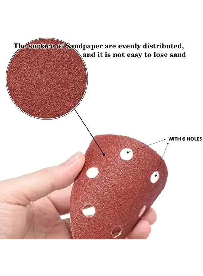 20 قطعة من مجموعة وسادات الصنفرة المثلثة ذات شبكة 120 مع ساندر الفأر ذو 6 فتحات للطحن والتشطيب - Image 5